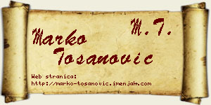 Marko Tošanović vizit kartica
